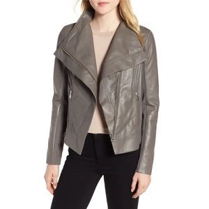 Nordstrom Trouvé grey leather jacket, size XS
